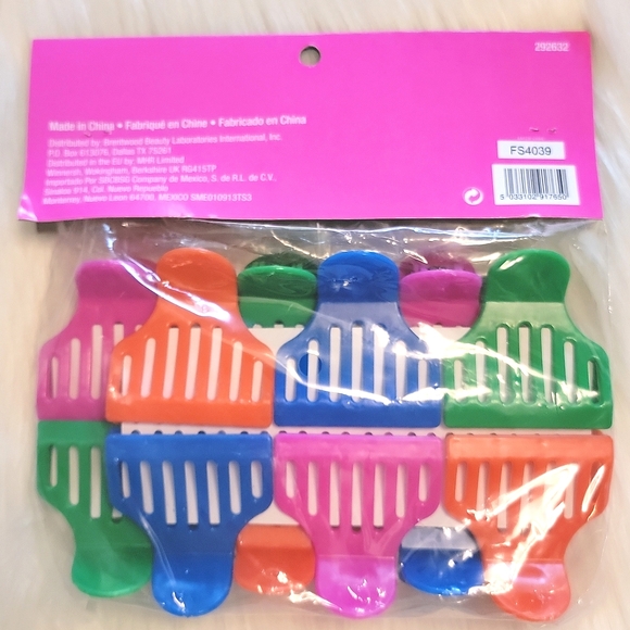 🌴 Salon Care Roller Clamps, Set Of 12 Assorted Colors - Picture 2 of 3